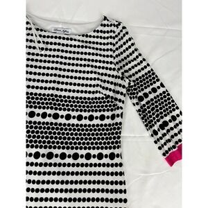 Laura Jeffries‎ Dress Size 8 Black White Polka Dot Pink Trim Career